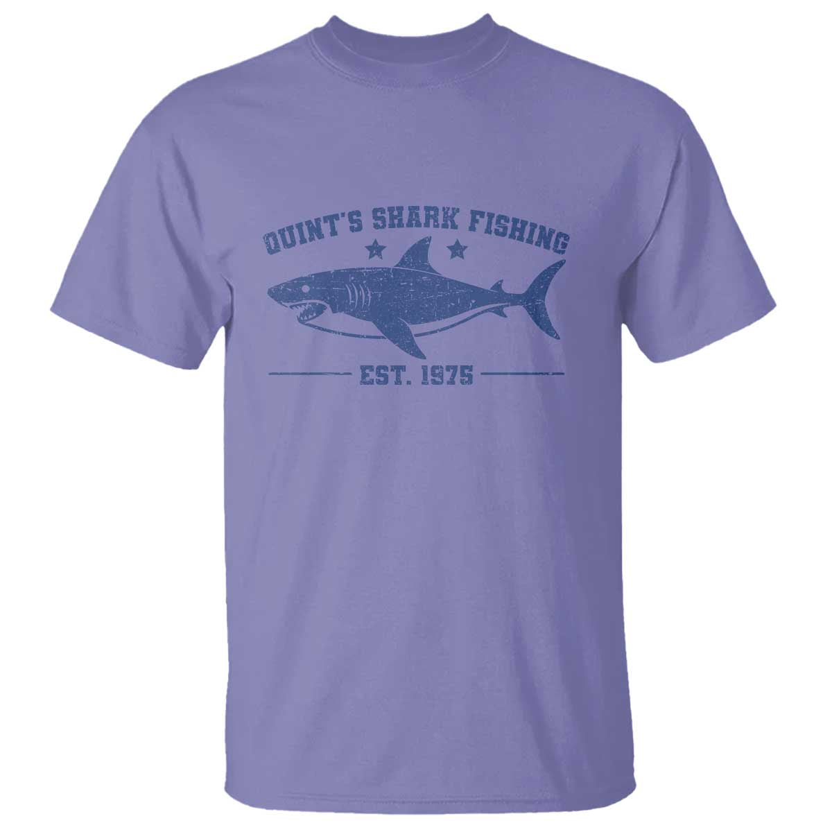 Retro Fisher Birthday T Shirt Vintage Quints Shark Fishing 1975 TS10 Violet Print Your Wear