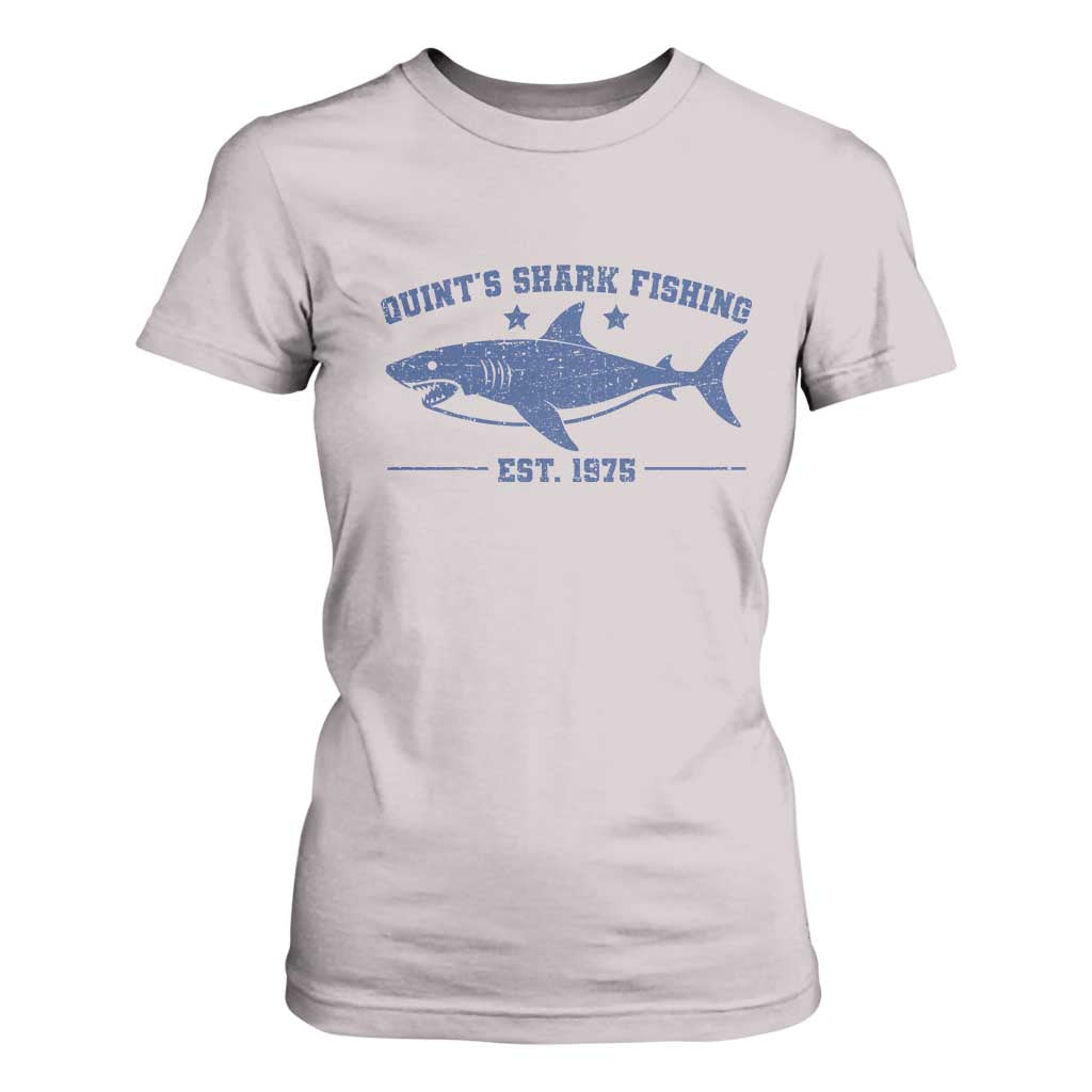 Retro Fisher Birthday T Shirt For Women Vintage Quints Shark Fishing 1975 TS10 Ice Gray Print Your Wear