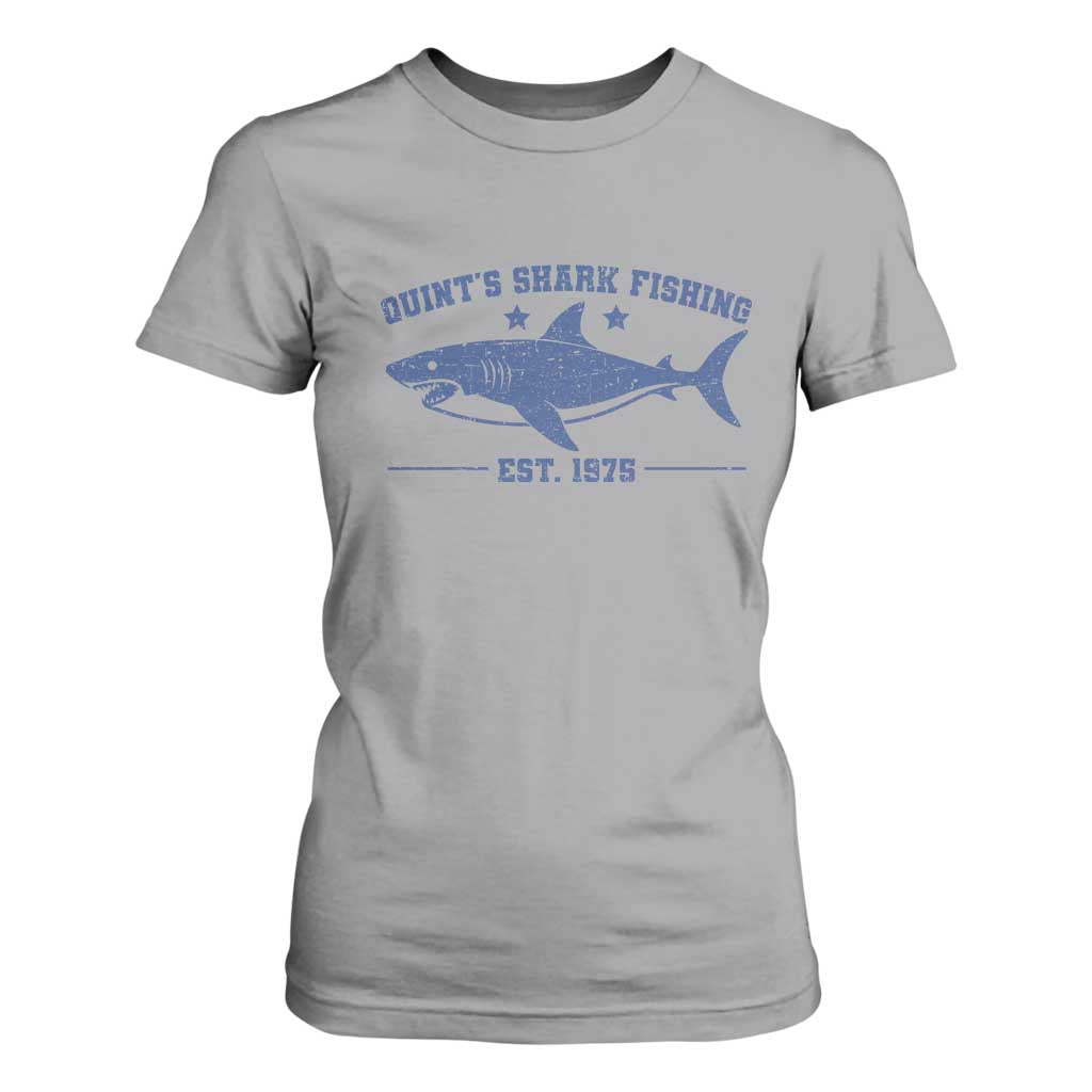 Retro Fisher Birthday T Shirt For Women Vintage Quints Shark Fishing 1975 TS10 Sport Gray Print Your Wear
