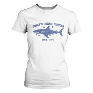 Retro Fisher Birthday T Shirt For Women Vintage Quints Shark Fishing 1975 TS10 White Print Your Wear