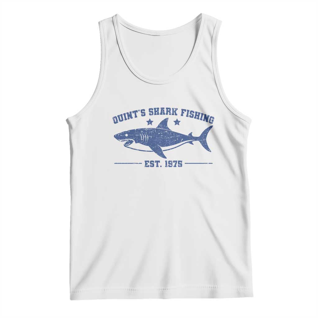 Retro Fisher Birthday Tank Top Vintage Quints Shark Fishing 1975 TS10 White Print Your Wear