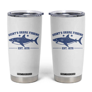 Retro Fisher Birthday Tumbler Cup Vintage Quints Shark Fishing 1975 TS10 White Print Your Wear