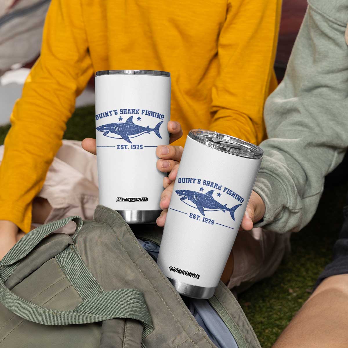 Retro Fisher Birthday Tumbler Cup Vintage Quints Shark Fishing 1975 TS10 Print Your Wear
