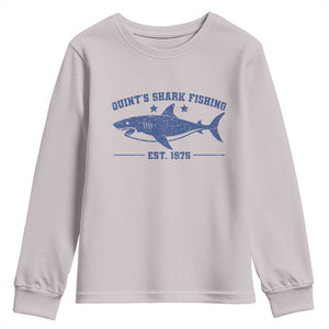 Retro Fisher Birthday Youth Sweatshirt Vintage Quints Shark Fishing 1975 TS10 Ice Gray Print Your Wear
