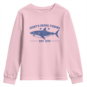 Retro Fisher Birthday Youth Sweatshirt Vintage Quints Shark Fishing 1975 TS10 Light Pink Print Your Wear
