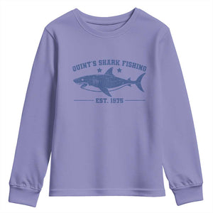Retro Fisher Birthday Youth Sweatshirt Vintage Quints Shark Fishing 1975 TS10 Violet Print Your Wear