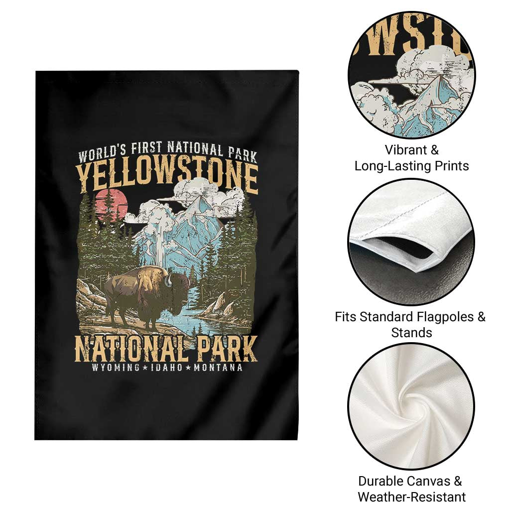 Vintage Yellowstone National Park Garden Flag Retro Nature Wildlife Outdoor Hiking Camping Forest TS10 Print Your Wear