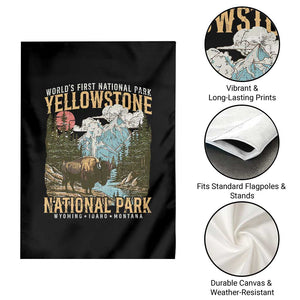 Vintage Yellowstone National Park Garden Flag Retro Nature Wildlife Outdoor Hiking Camping Forest TS10 Print Your Wear