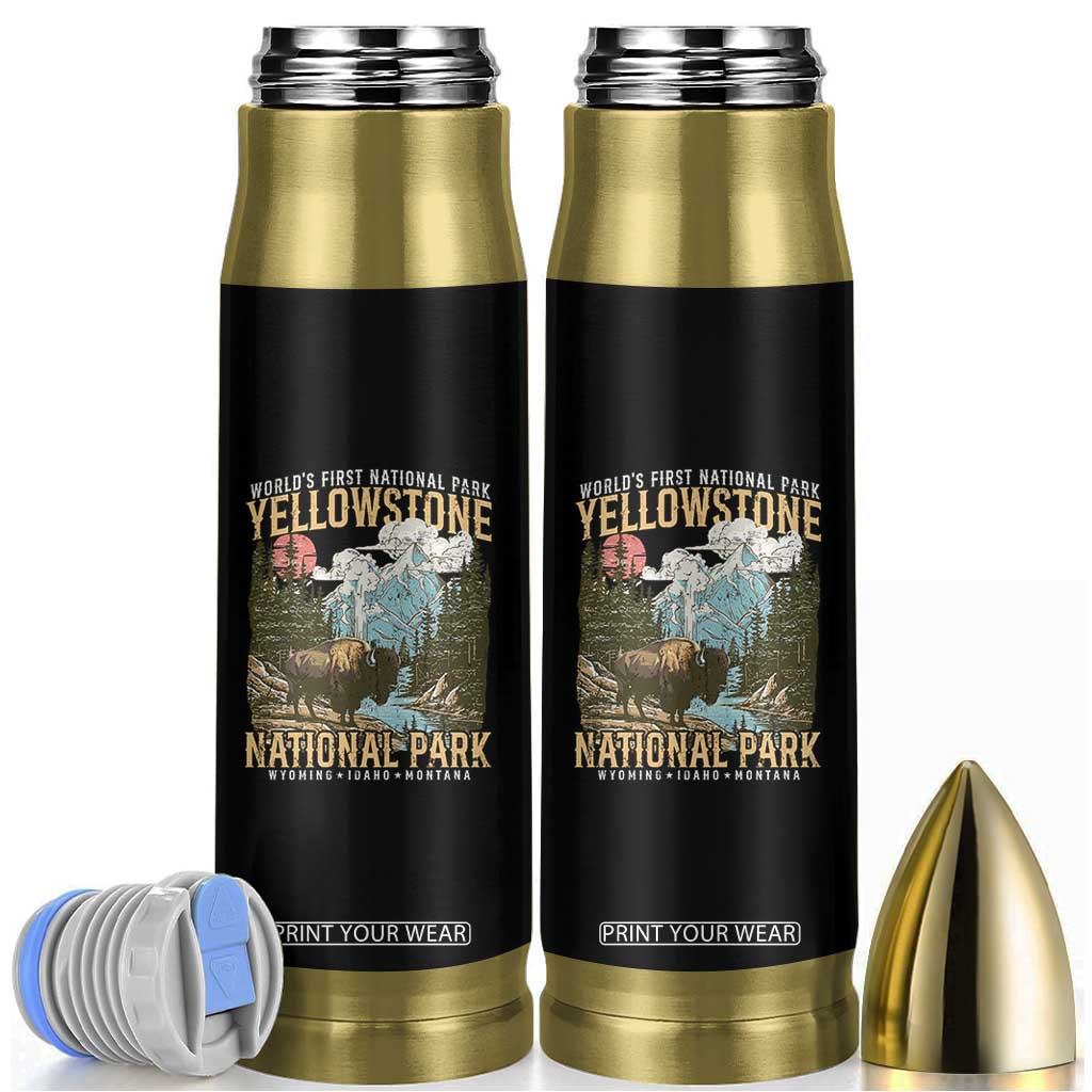 Vintage Yellowstone National Park Bullet Tumbler Retro Nature Wildlife Outdoor Hiking Camping Forest TS10 Black Print Your Wear