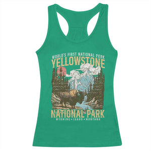 Vintage Yellowstone National Park Racerback Tank Top Retro Nature Wildlife Outdoor Hiking Camping Forest TS10 Irish Green Print Your Wear