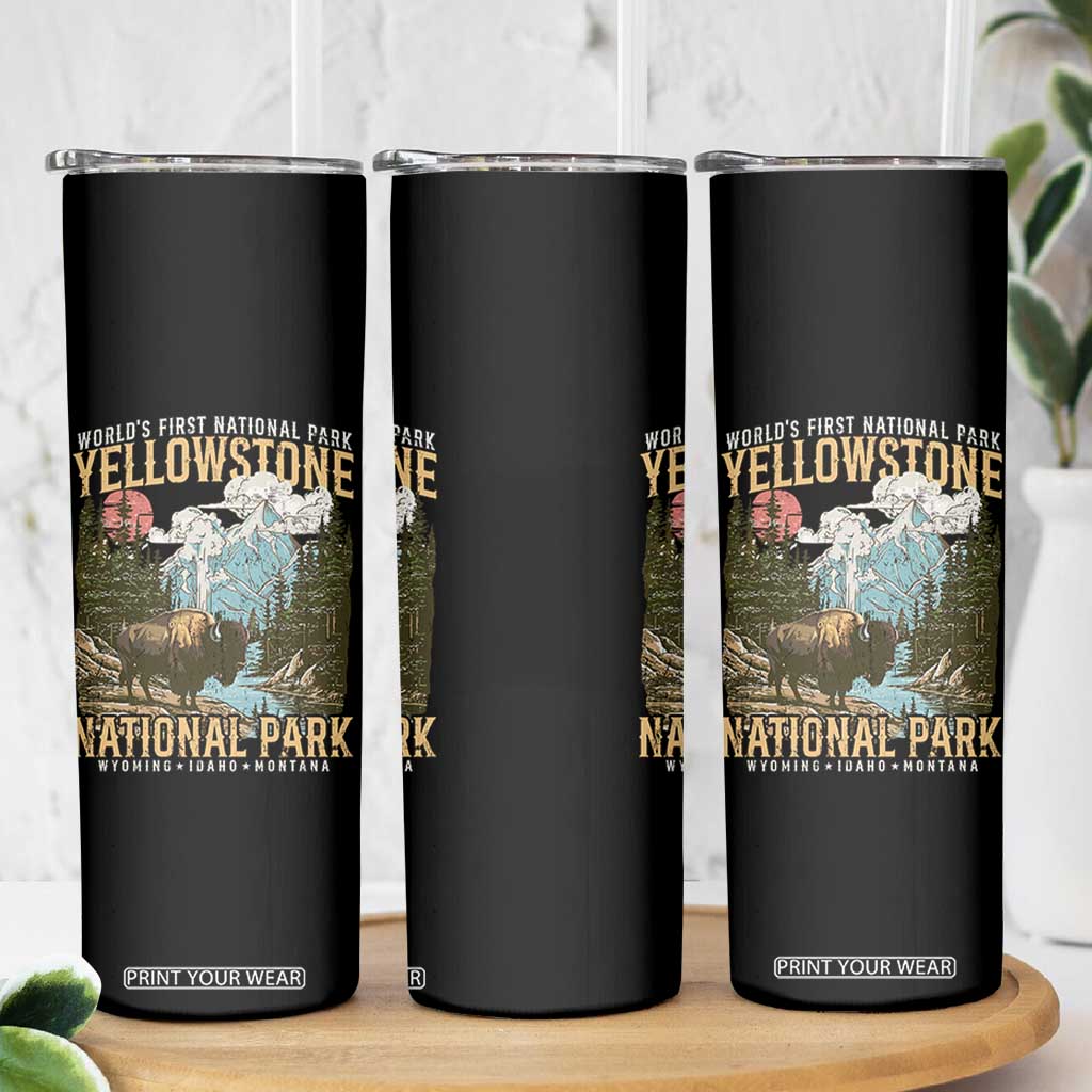 Vintage Yellowstone National Park Skinny Tumbler Retro Nature Wildlife Outdoor Hiking Camping Forest TS10 Print Your Wear