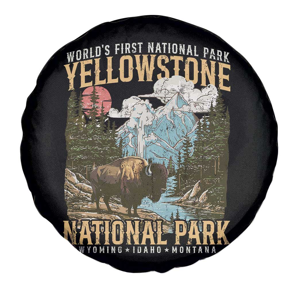 Vintage Yellowstone National Park Spare Tire Cover Retro Nature Wildlife Outdoor Hiking Camping Forest TS10 Print Your Wear