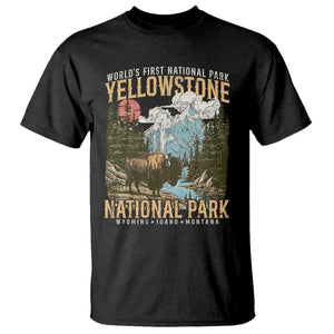 Vintage Yellowstone National Park T Shirt Retro Nature Wildlife Outdoor Hiking Camping Forest TS10 Black Print Your Wear