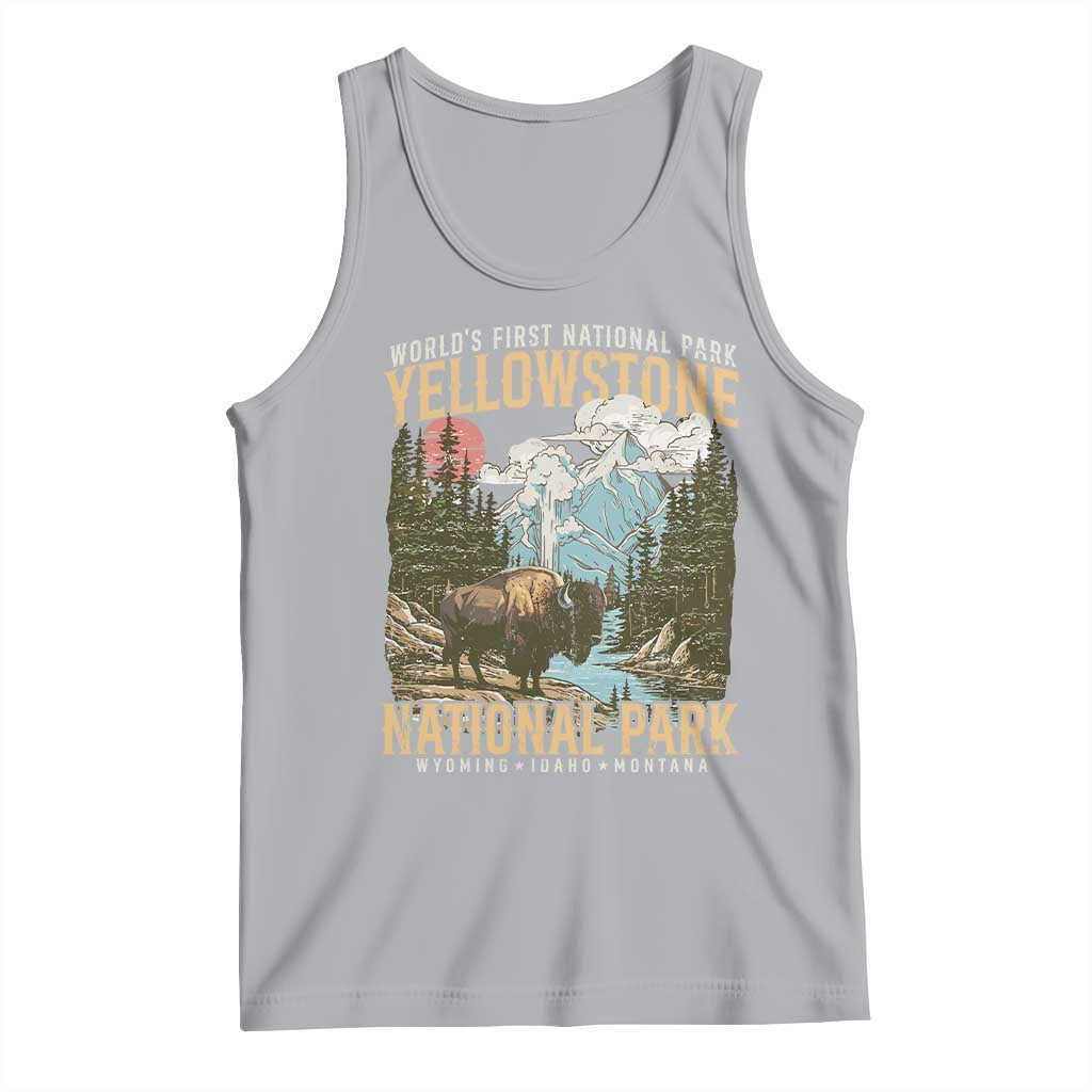 Vintage Yellowstone National Park Tank Top Retro Nature Wildlife Outdoor Hiking Camping Forest TS10 Athletic Heather Print Your Wear