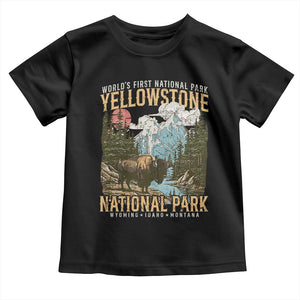 Vintage Yellowstone National Park Toddler T Shirt Retro Nature Wildlife Outdoor Hiking Camping Forest TS10 Black Print Your Wear