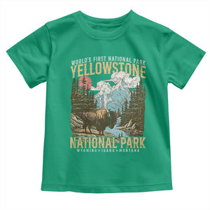 Vintage Yellowstone National Park Toddler T Shirt Retro Nature Wildlife Outdoor Hiking Camping Forest TS10 Irish Green Print Your Wear