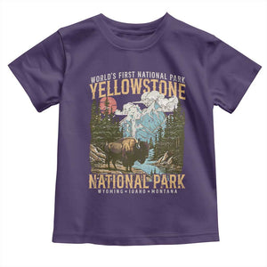 Vintage Yellowstone National Park Toddler T Shirt Retro Nature Wildlife Outdoor Hiking Camping Forest TS10 Purple Print Your Wear