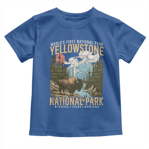 Vintage Yellowstone National Park Toddler T Shirt Retro Nature Wildlife Outdoor Hiking Camping Forest TS10 Royal Blue Print Your Wear