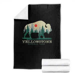 Yellowstone National Park Throw Blanket Bison Nature Wildlife Outdoor Hiking Camping Forest TS10 Black Print Your Wear