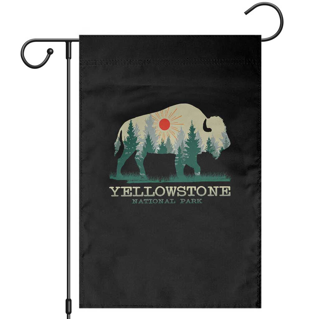Yellowstone National Park Garden Flag Bison Nature Wildlife Outdoor Hiking Camping Forest TS10 Black Print Your Wear