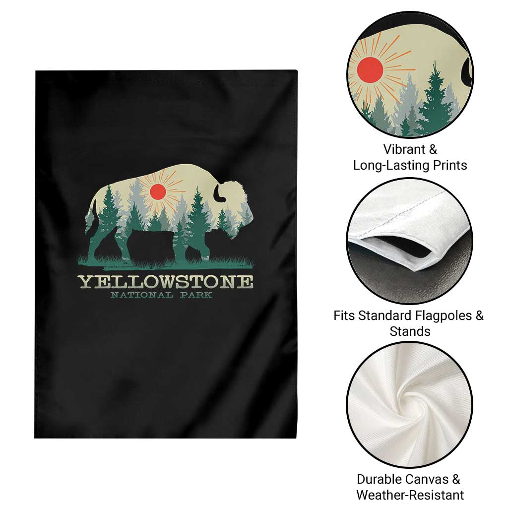 Yellowstone National Park Garden Flag Bison Nature Wildlife Outdoor Hiking Camping Forest TS10 Print Your Wear
