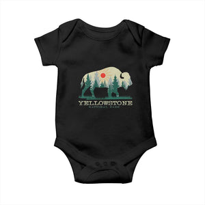Yellowstone National Park Baby Onesie Bison Nature Wildlife Outdoor Hiking Camping Forest TS10 Black Print Your Wear
