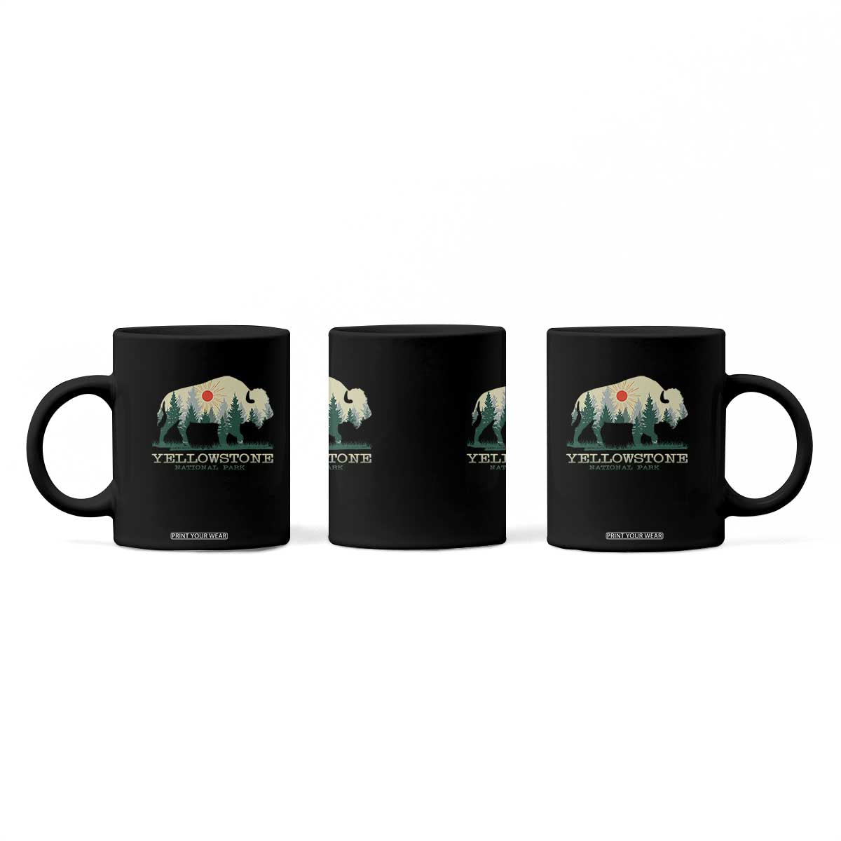 Yellowstone National Park Coffee Mug Bison Nature Wildlife Outdoor Hiking Camping Forest TS10 Print Your Wear