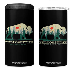 Yellowstone National Park 4 in 1 Can Cooler Tumbler Bison Nature Wildlife Outdoor Hiking Camping Forest TS10 One Size: 16 oz Black Print Your Wear