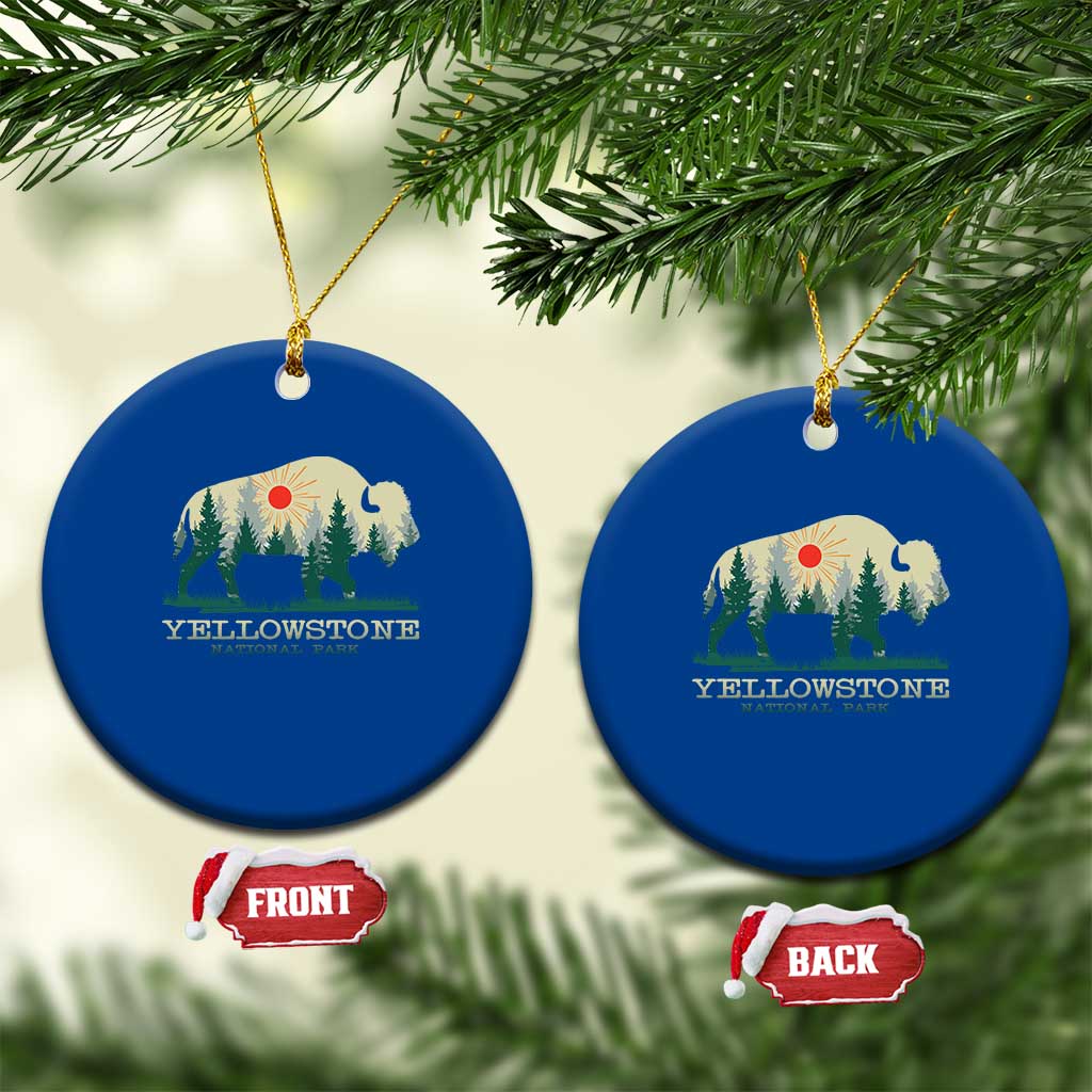 Yellowstone National Park Ceramic Ornament Bison Nature Wildlife Outdoor Hiking Camping Forest TS10 1pc Blue Print Your Wear