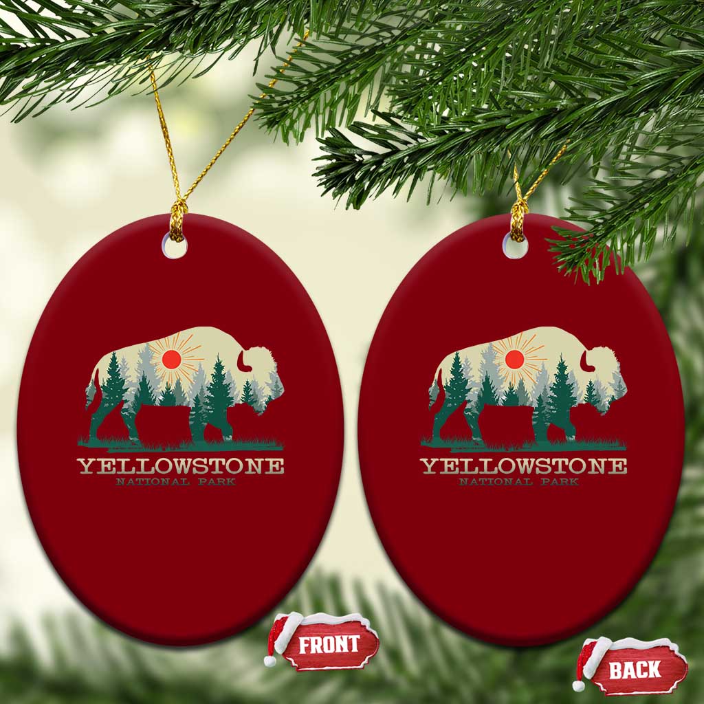 Yellowstone National Park Ceramic Ornament Bison Nature Wildlife Outdoor Hiking Camping Forest TS10 Print Your Wear