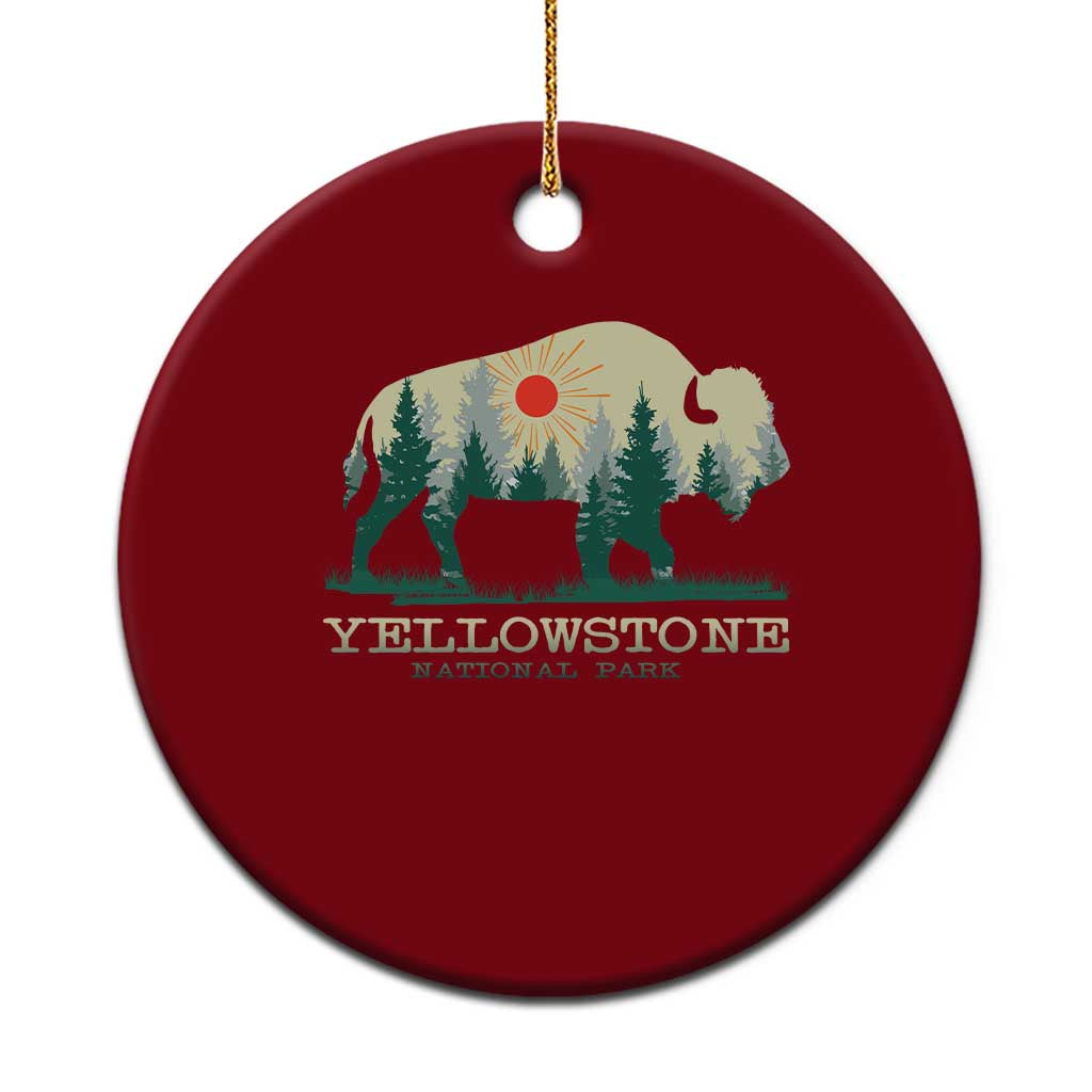 Yellowstone National Park Ceramic Ornament Bison Nature Wildlife Outdoor Hiking Camping Forest TS10 1pc Red Print Your Wear