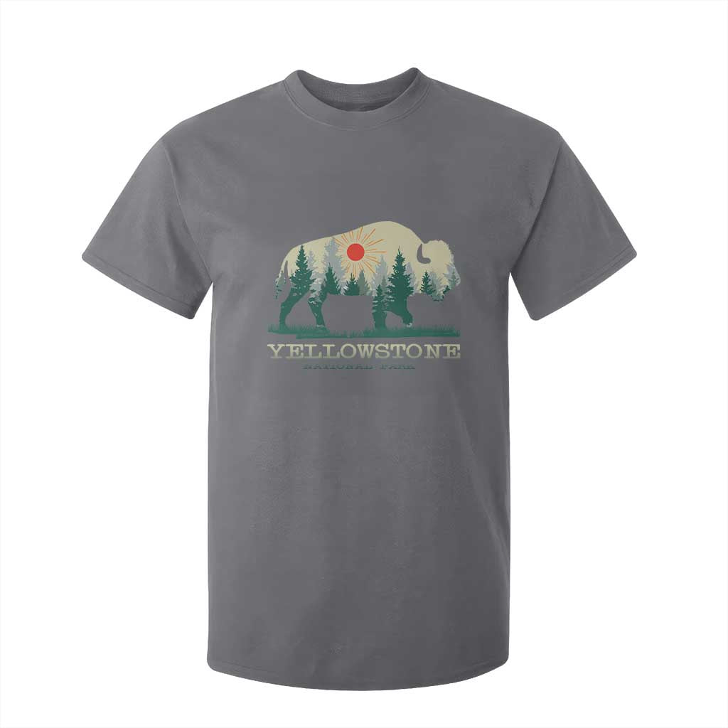 Yellowstone National Park T Shirt For Kid Bison Nature Wildlife Outdoor Hiking Camping Forest TS10 Charcoal Print Your Wear