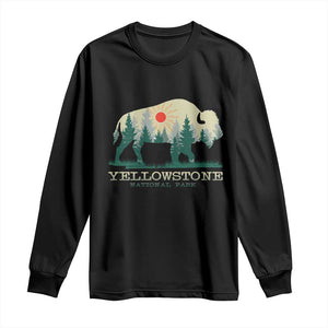 Yellowstone National Park Long Sleeve Shirt Bison Nature Wildlife Outdoor Hiking Camping Forest TS10 Black Print Your Wear