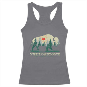 Yellowstone National Park Racerback Tank Top Bison Nature Wildlife Outdoor Hiking Camping Forest TS10 Charcoal Print Your Wear