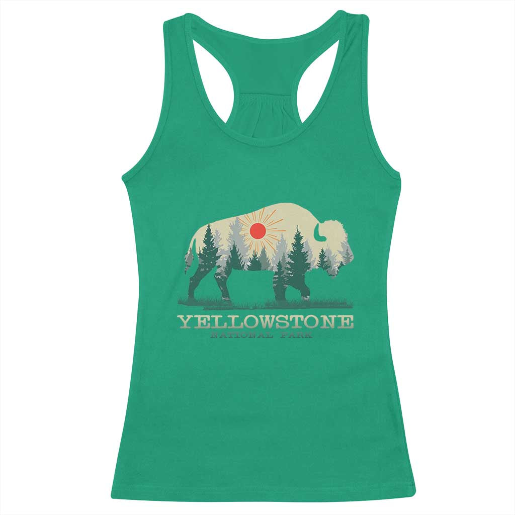 Yellowstone National Park Racerback Tank Top Bison Nature Wildlife Outdoor Hiking Camping Forest TS10 Irish Green Print Your Wear