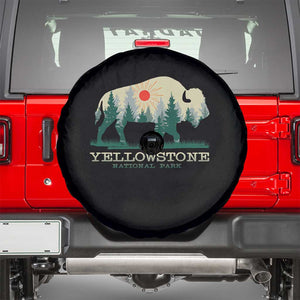 Yellowstone National Park Spare Tire Cover Bison Nature Wildlife Outdoor Hiking Camping Forest TS10 Black Print Your Wear