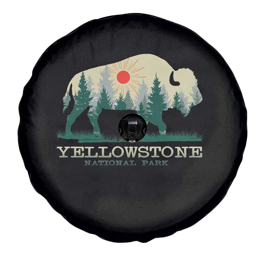 Yellowstone National Park Spare Tire Cover Bison Nature Wildlife Outdoor Hiking Camping Forest TS10 Print Your Wear