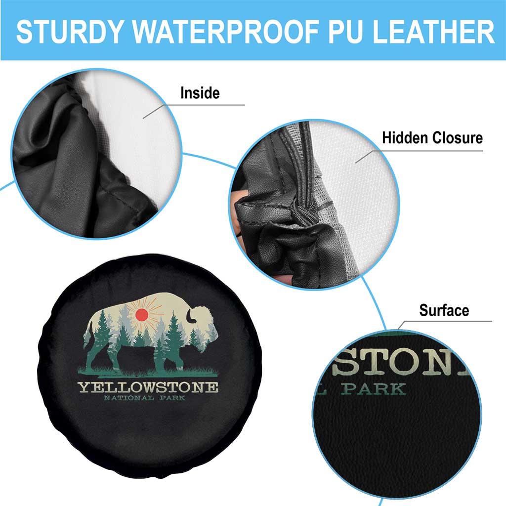 Yellowstone National Park Spare Tire Cover Bison Nature Wildlife Outdoor Hiking Camping Forest TS10 Print Your Wear