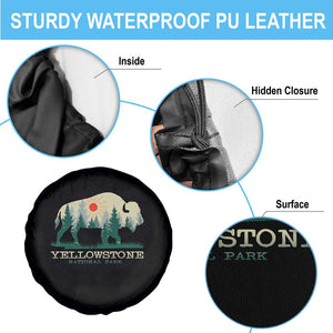 Yellowstone National Park Spare Tire Cover Bison Nature Wildlife Outdoor Hiking Camping Forest TS10 Print Your Wear