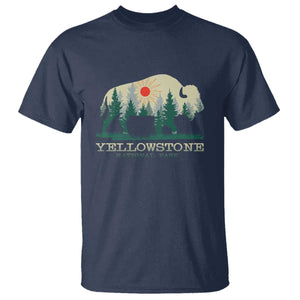 Yellowstone National Park T Shirt Bison Nature Wildlife Outdoor Hiking Camping Forest TS10 Navy Print Your Wear