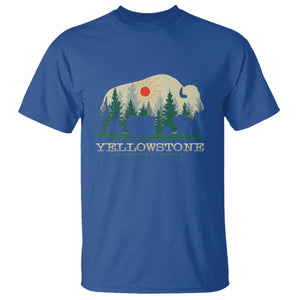 Yellowstone National Park T Shirt Bison Nature Wildlife Outdoor Hiking Camping Forest TS10 Royal Blue Print Your Wear