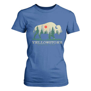 Yellowstone National Park T Shirt For Women Bison Nature Wildlife Outdoor Hiking Camping Forest TS10 Royal Blue Print Your Wear