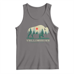 Yellowstone National Park Tank Top Bison Nature Wildlife Outdoor Hiking Camping Forest TS10 Deep Heather Print Your Wear