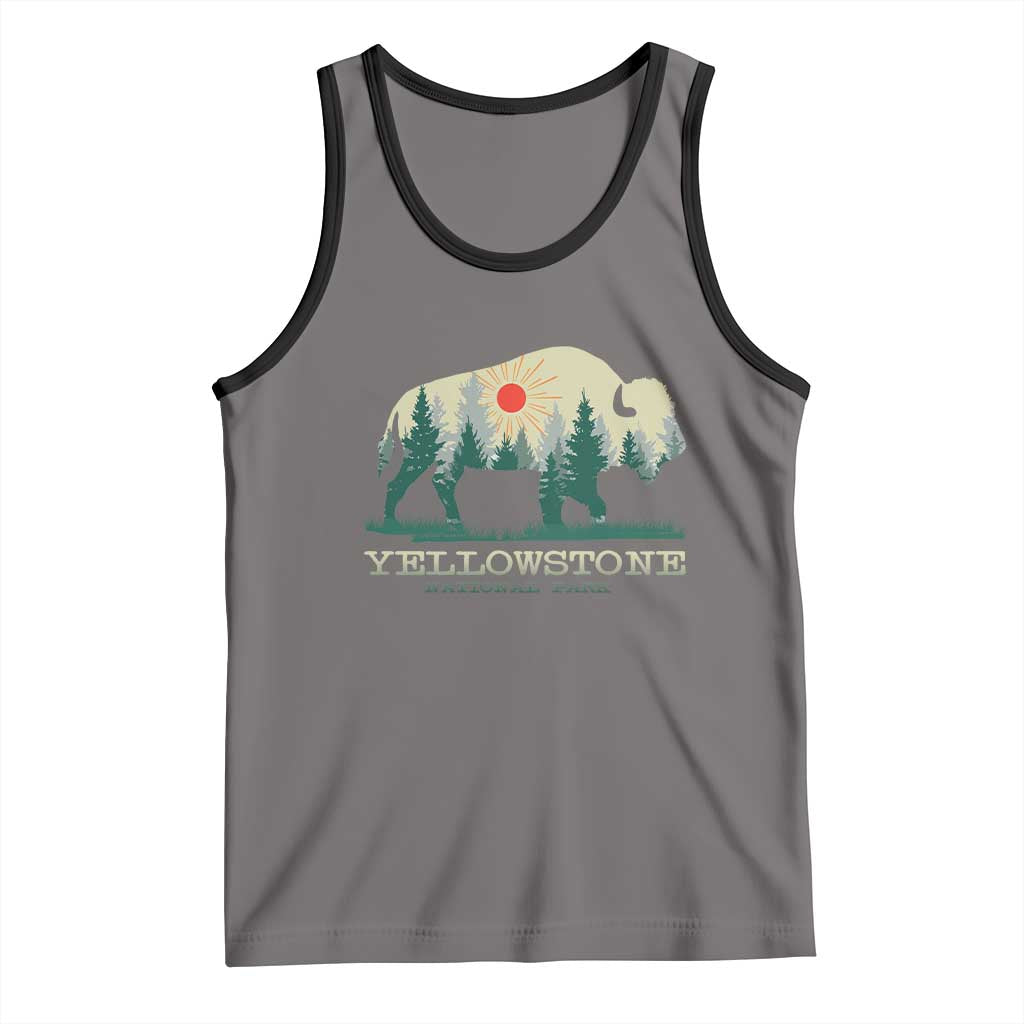 Yellowstone National Park Tank Top Bison Nature Wildlife Outdoor Hiking Camping Forest TS10 Deep Heather Black Print Your Wear