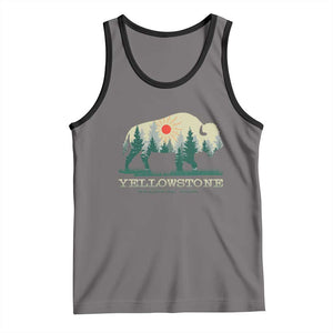 Yellowstone National Park Tank Top Bison Nature Wildlife Outdoor Hiking Camping Forest TS10 Deep Heather Black Print Your Wear
