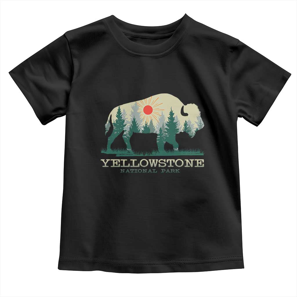 Yellowstone National Park Toddler T Shirt Bison Nature Wildlife Outdoor Hiking Camping Forest TS10 Black Print Your Wear