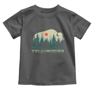 Yellowstone National Park Toddler T Shirt Bison Nature Wildlife Outdoor Hiking Camping Forest TS10 Dark Heather Print Your Wear
