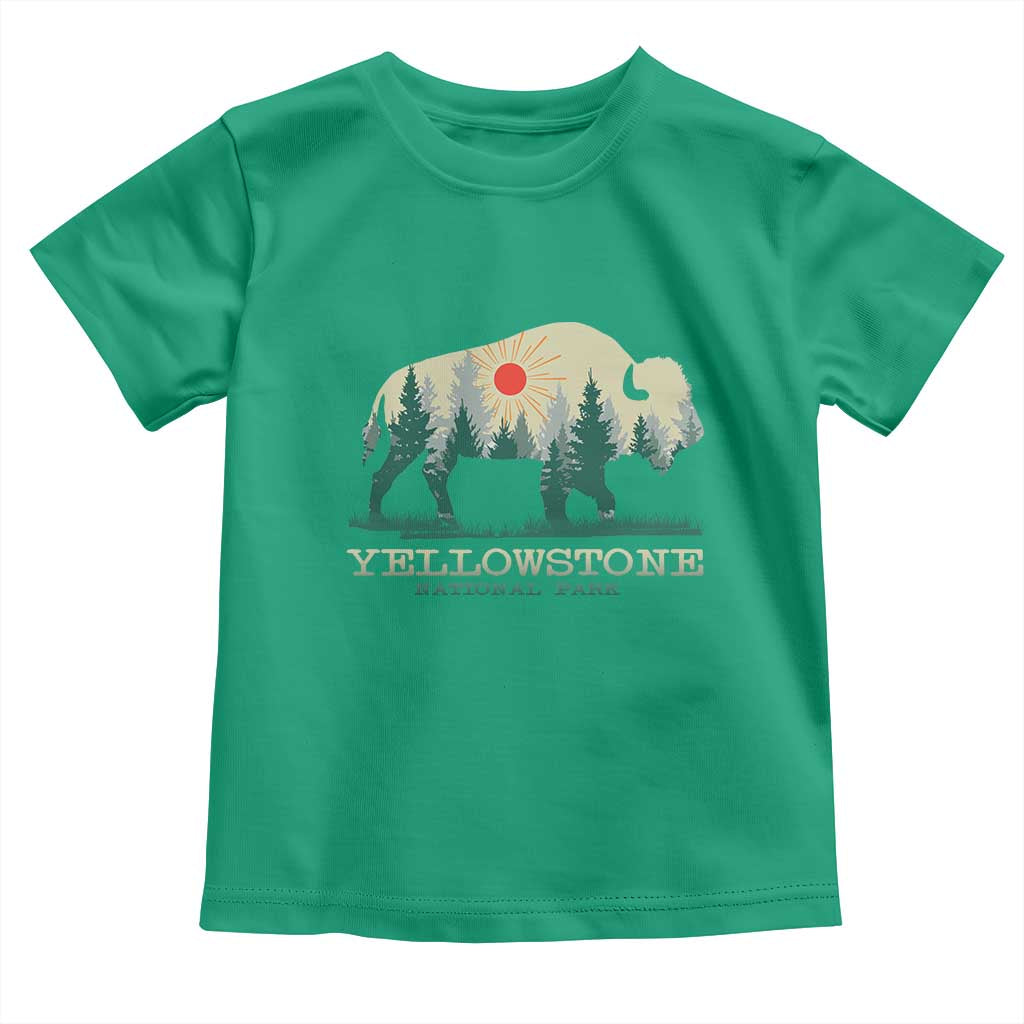 Yellowstone National Park Toddler T Shirt Bison Nature Wildlife Outdoor Hiking Camping Forest TS10 Irish Green Print Your Wear