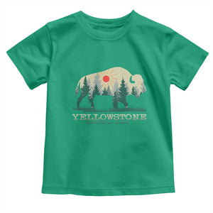 Yellowstone National Park Toddler T Shirt Bison Nature Wildlife Outdoor Hiking Camping Forest TS10 Irish Green Print Your Wear
