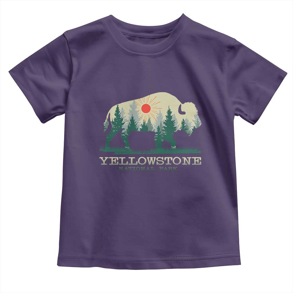 Yellowstone National Park Toddler T Shirt Bison Nature Wildlife Outdoor Hiking Camping Forest TS10 Purple Print Your Wear